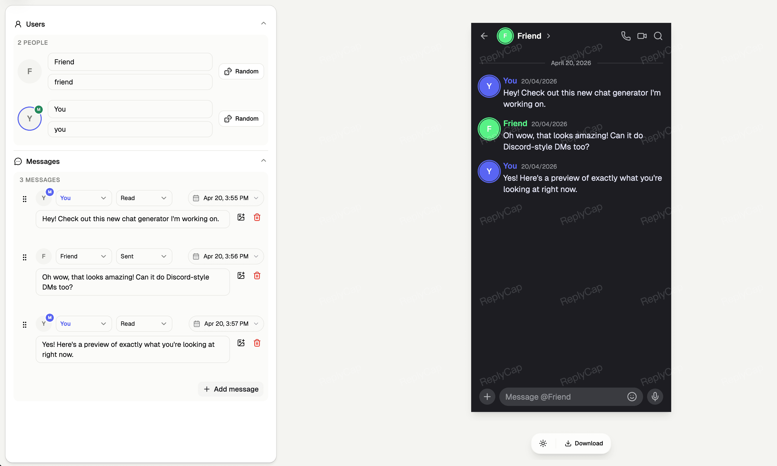 Discord DM Screenshot Generator cover preview