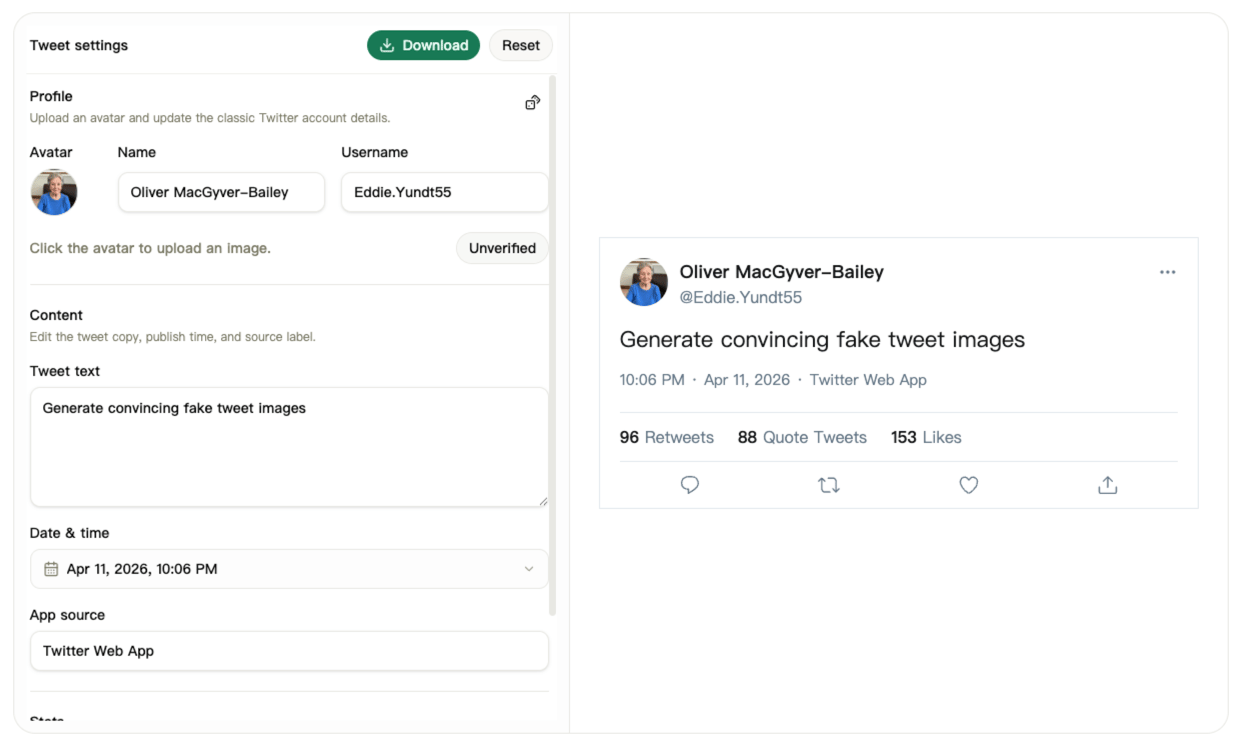 Twitter Tweet Screenshot Generator cover preview