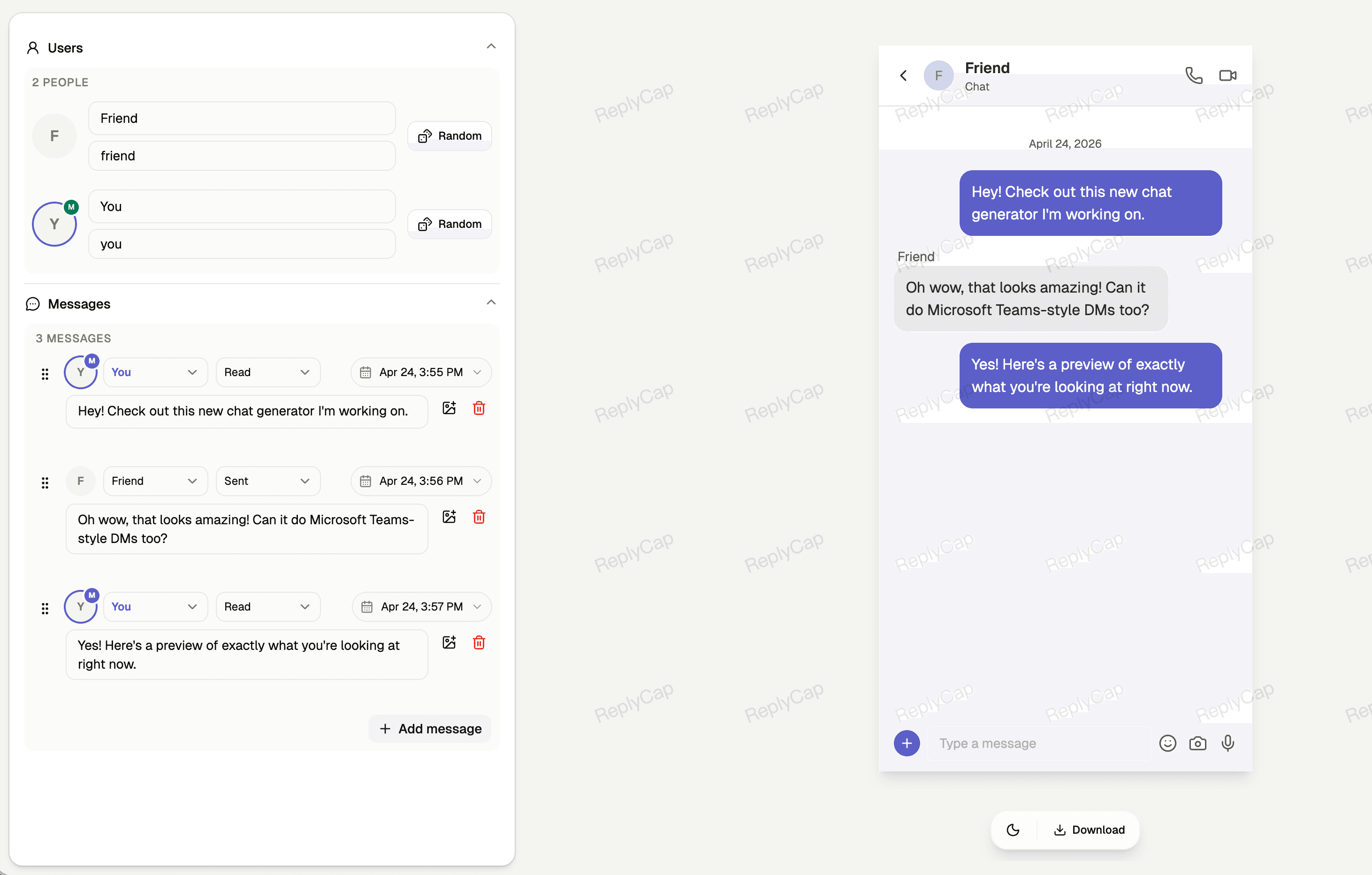 Microsoft Teams DM Screenshot Generator cover preview