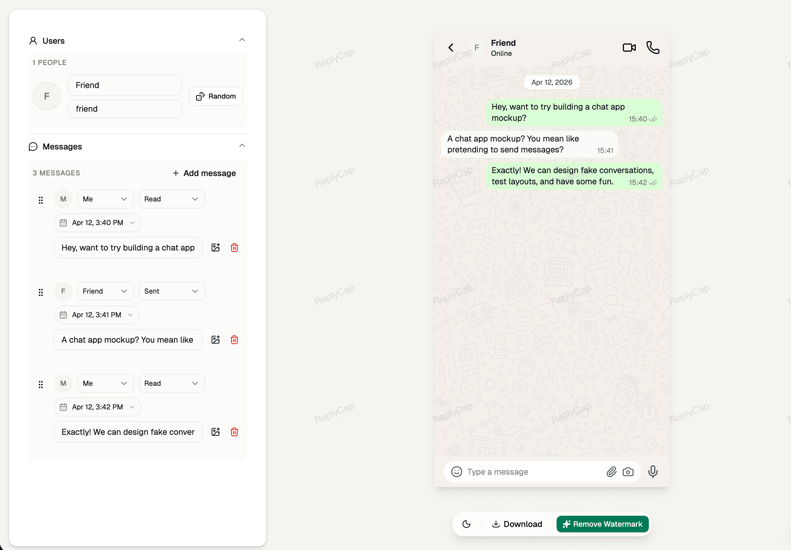 WhatsApp DM Screenshot Generator cover preview
